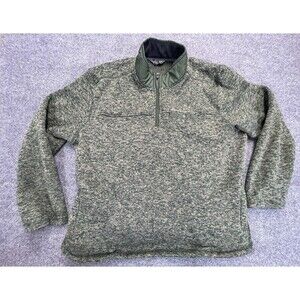 Eddie Bauer jacket mens XXL Green Fleece 1/4 zip pullover Sweater
